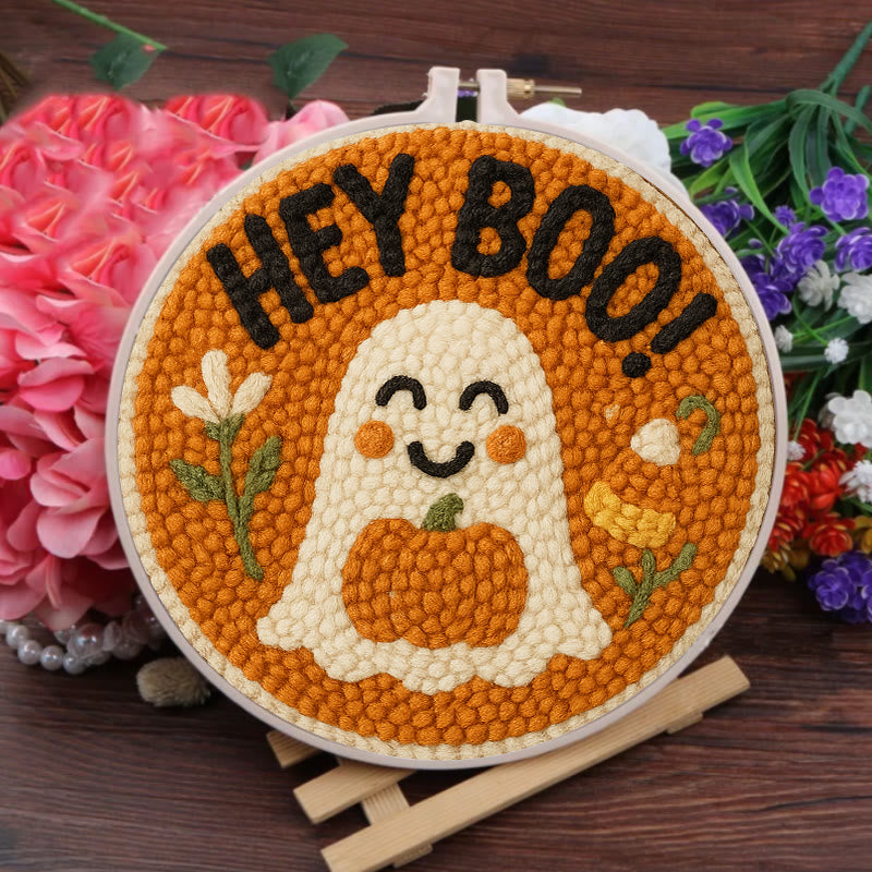  Adorable Ghost Punch Needle Kit - Special Holiday Decoration  | Halloween Art Work  - image 5