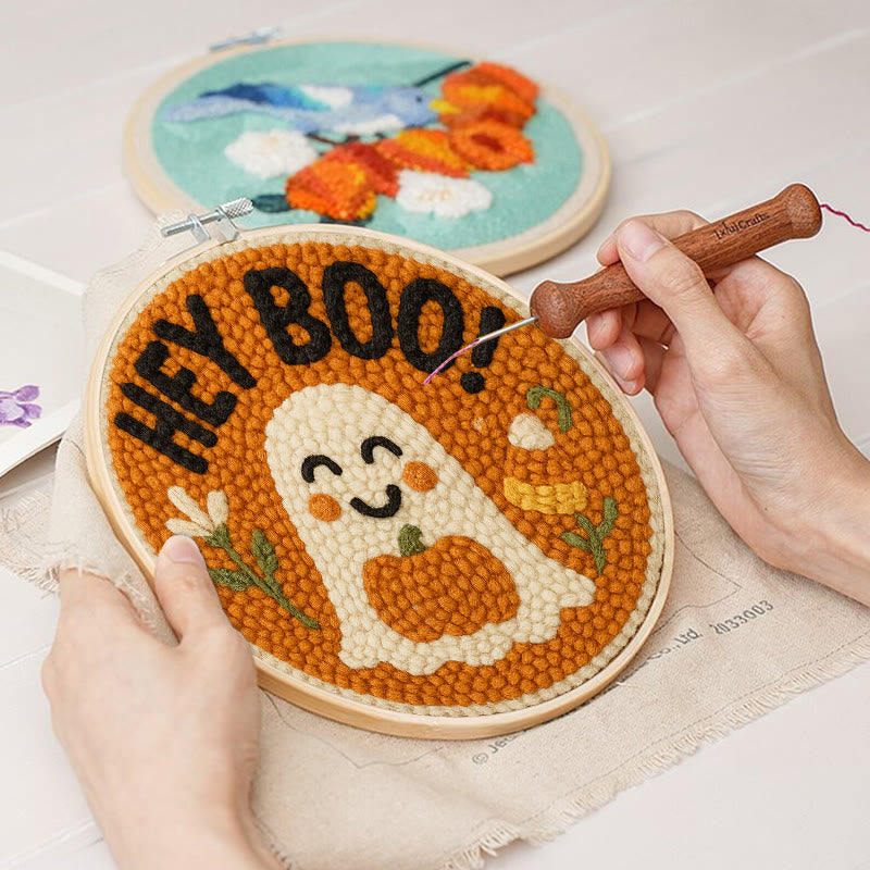  Adorable Ghost Punch Needle Kit - Special Holiday Decoration  | Halloween Art Work  - image 2