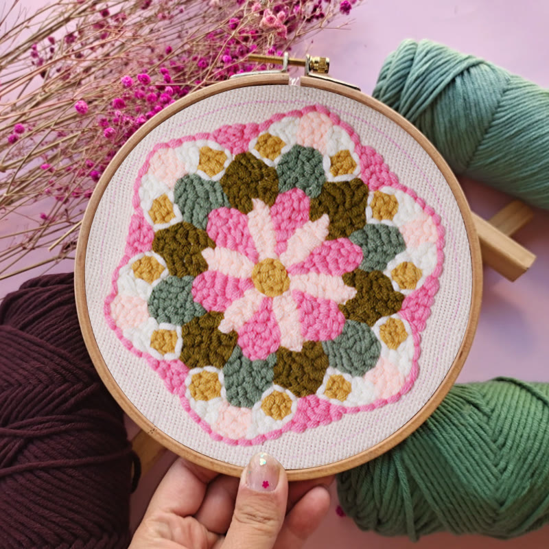 Flower Crown Punch Needle Kit - Floral Needlework Set |  Diy Arts Craft - image 2