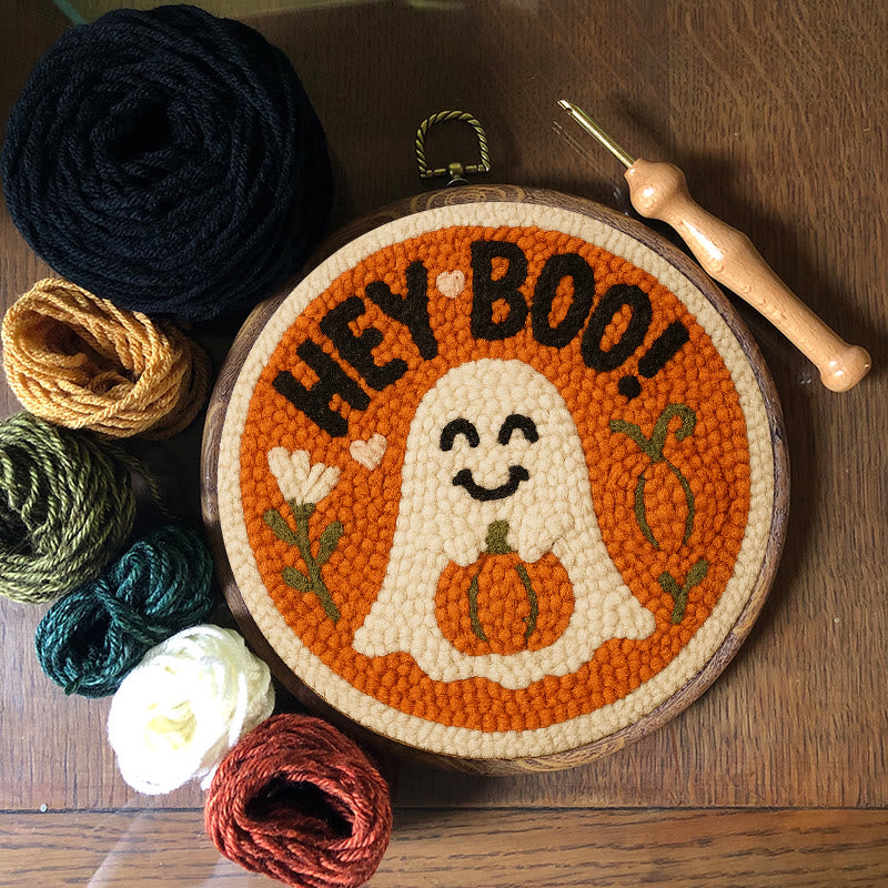 Pumpkin Ghost Punch Needle Kit - Diy Lovely Needlework | Great Halloween Decorations - image 8