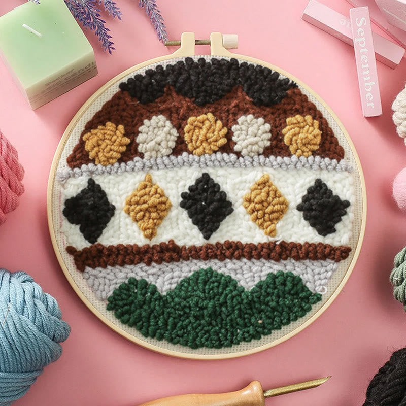 Geometric Bohemian Punch Needle Kit - Easy Handmade Craft |  Beginner-friendly Needles Set  - image 6