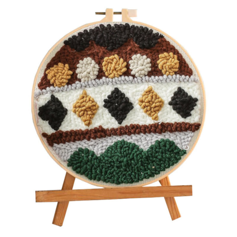 Geometric Bohemian Punch Needle Kit - Easy Handmade Craft |  Beginner-friendly Needles Set  - image 1