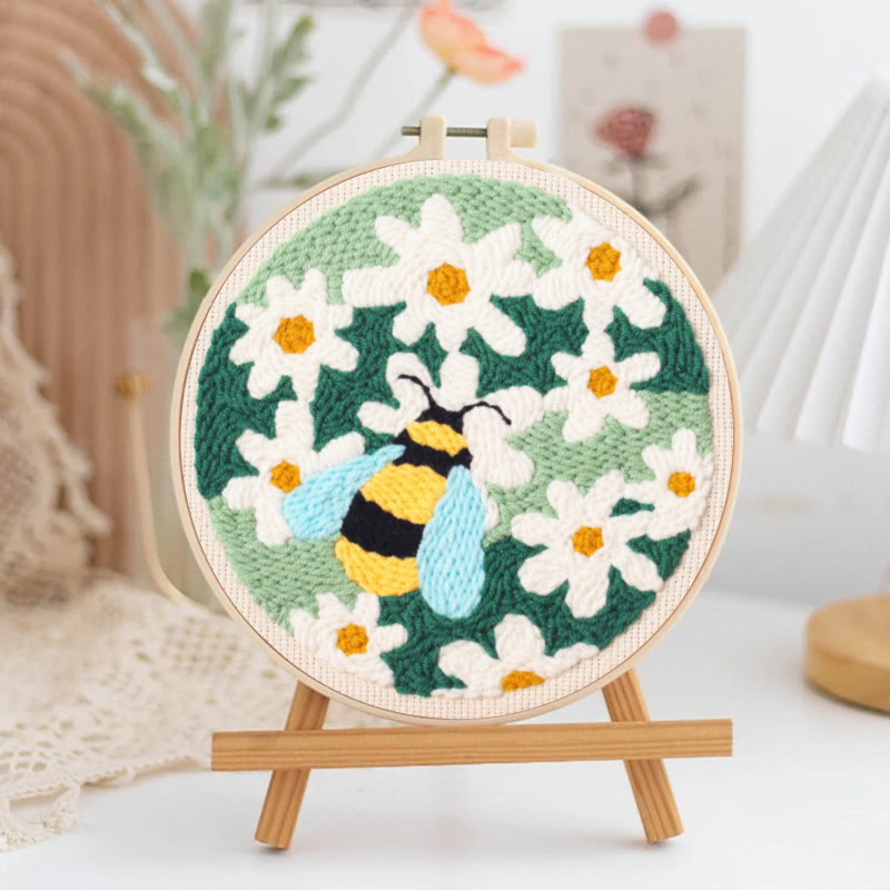 Whisper Bee With Sunflowers Punch Needle Kit - Beautiful Flower Craft | Gift For Handmade Lovers - image 3