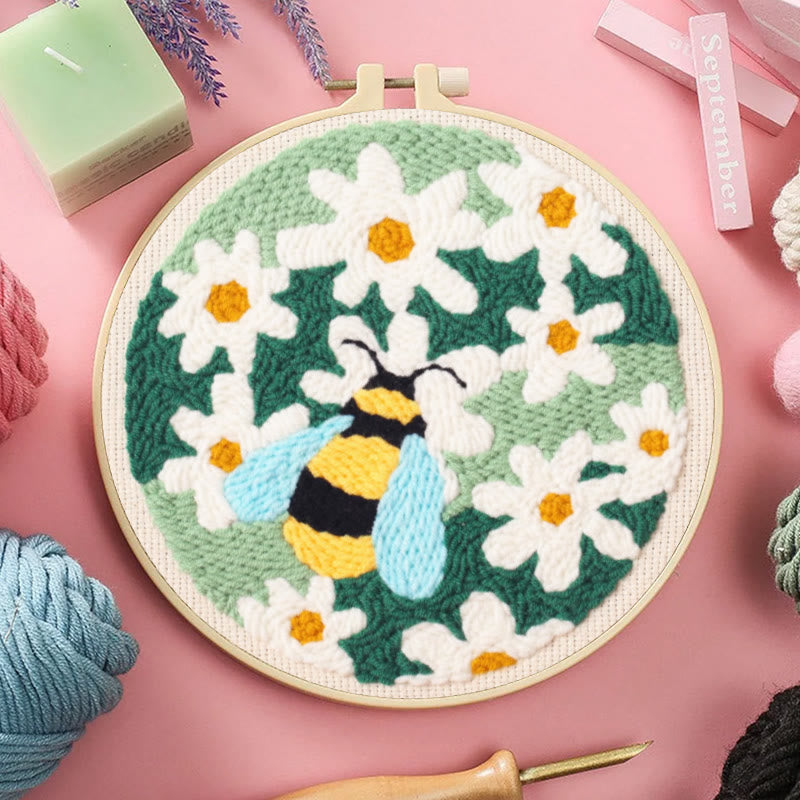 Whisper Bee With Sunflowers Punch Needle Kit - Beautiful Flower Craft | Gift For Handmade Lovers - image 6