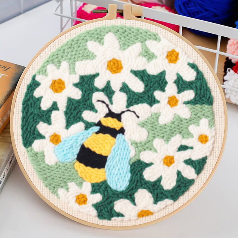 Whisper Bee With Sunflowers Punch Needle Kit - Beautiful Flower Craft | Gift For Handmade Lovers - image 4