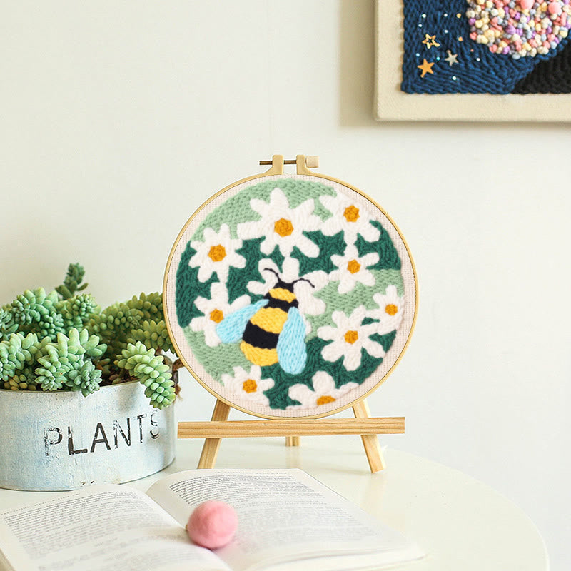 Whisper Bee With Sunflowers Punch Needle Kit - Beautiful Flower Craft | Gift For Handmade Lovers - image 8