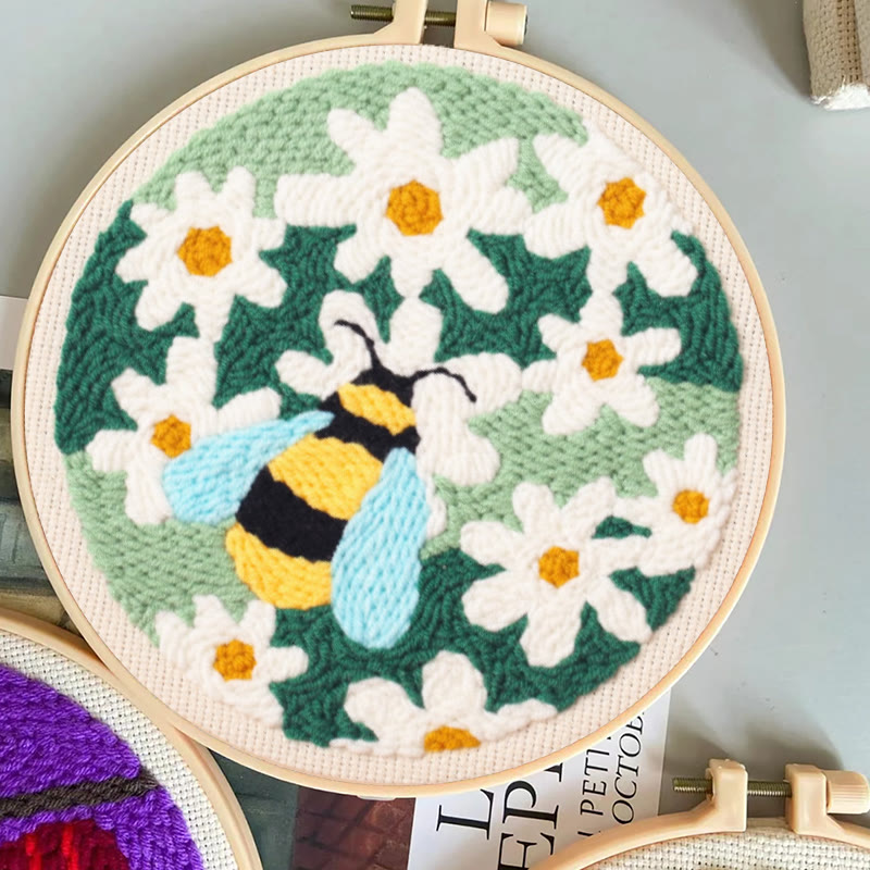 Whisper Bee With Sunflowers Punch Needle Kit - Beautiful Flower Craft | Gift For Handmade Lovers - image 5