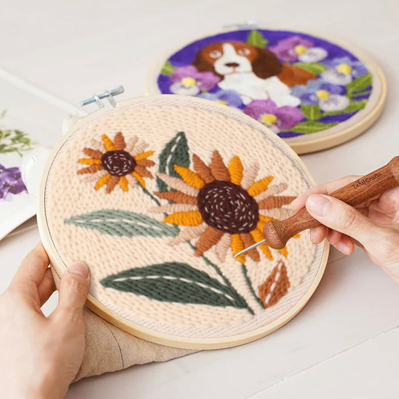 Blooming Flowers Punch Needle Kit - Relaxing Needlework Set | Nice For Crafter  - image 2