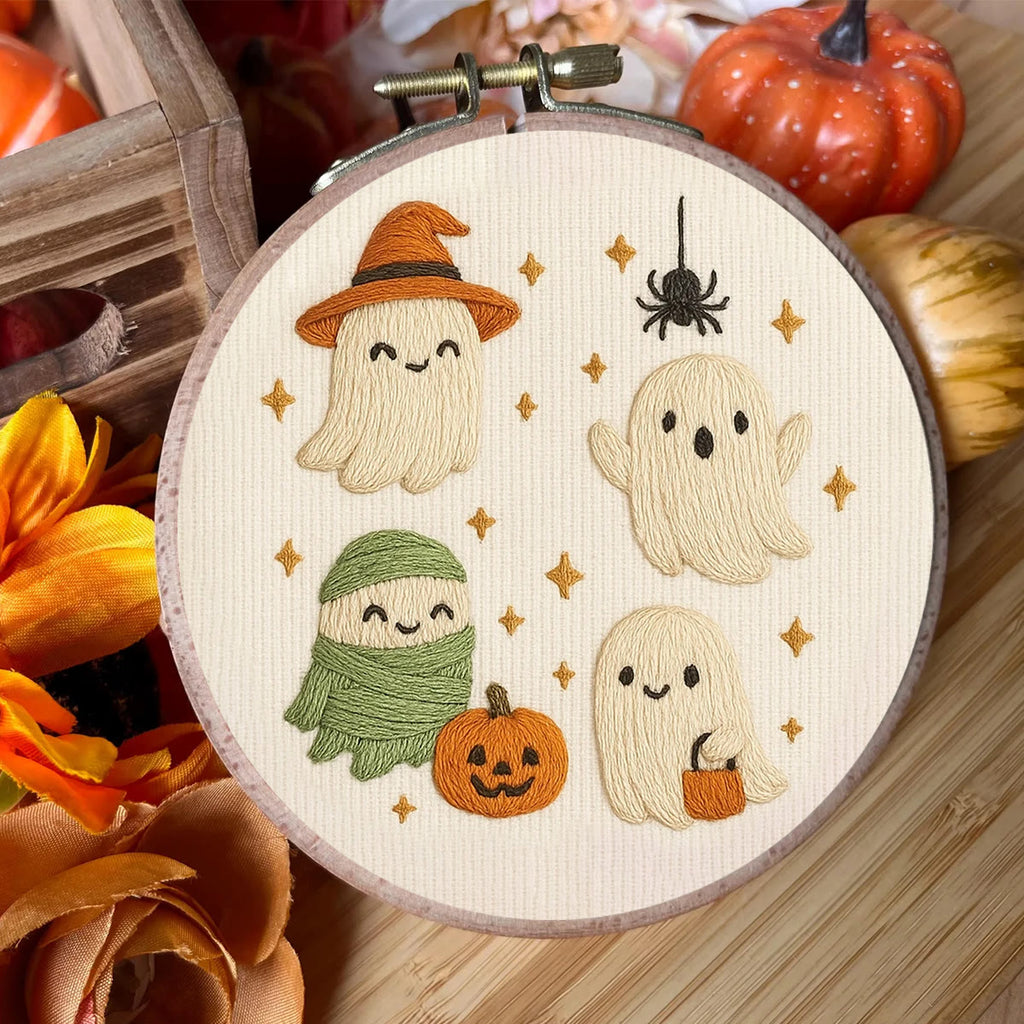 Rubbyoo Embroidery Kit - Happy Ghost | Handmade Halloween Craft  - image 3