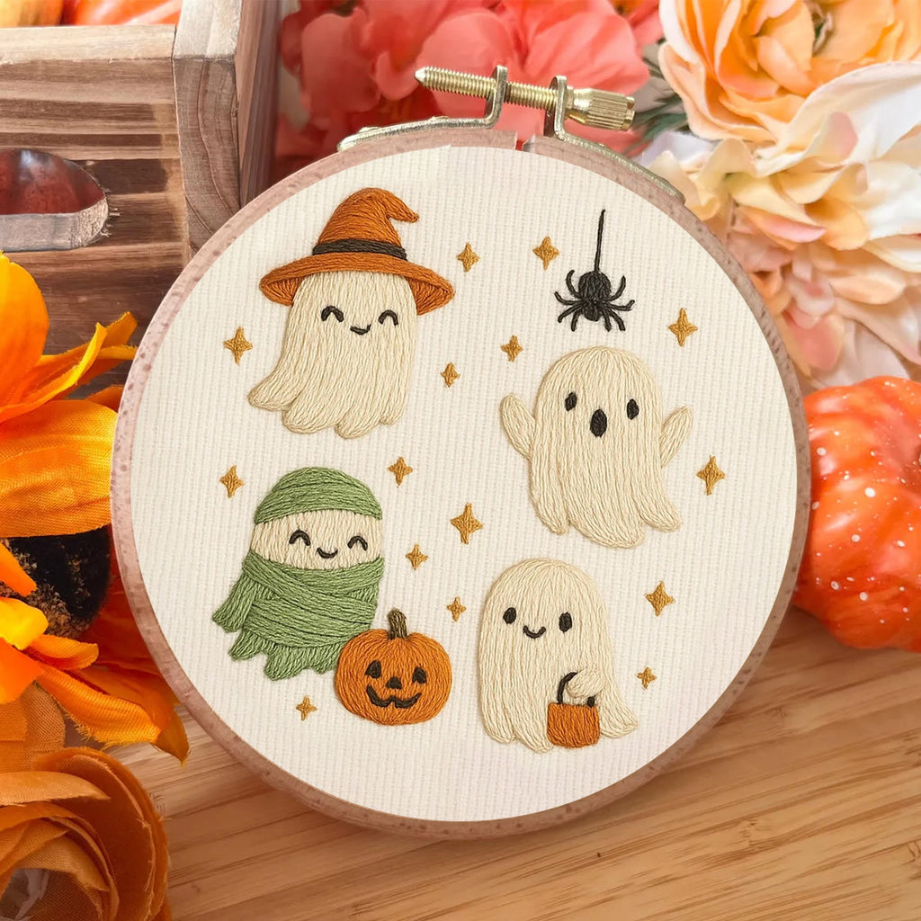 Rubbyoo Embroidery Kit - Happy Ghost | Handmade Halloween Craft  - image 4