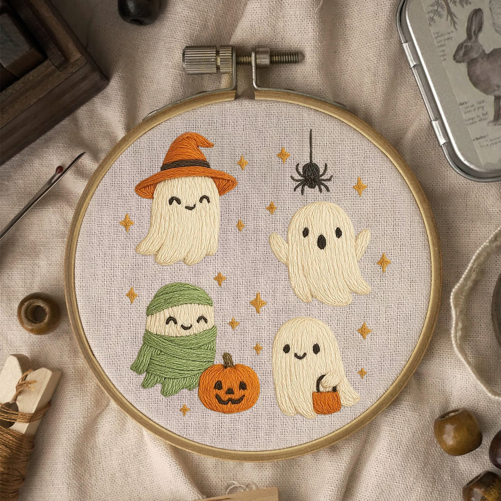 Rubbyoo Embroidery Kit - Happy Ghost | Handmade Halloween Craft  - image 5