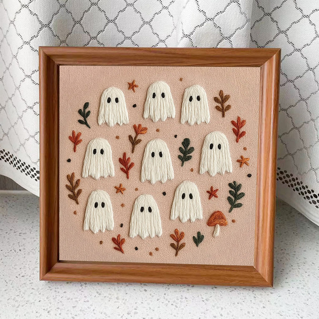 Rubbyoo Embroidery Kit - Cute Halloween Ghosts |  Lovely Holiday Decor - Embroidery Kit Plus An Extra Frame - image 7