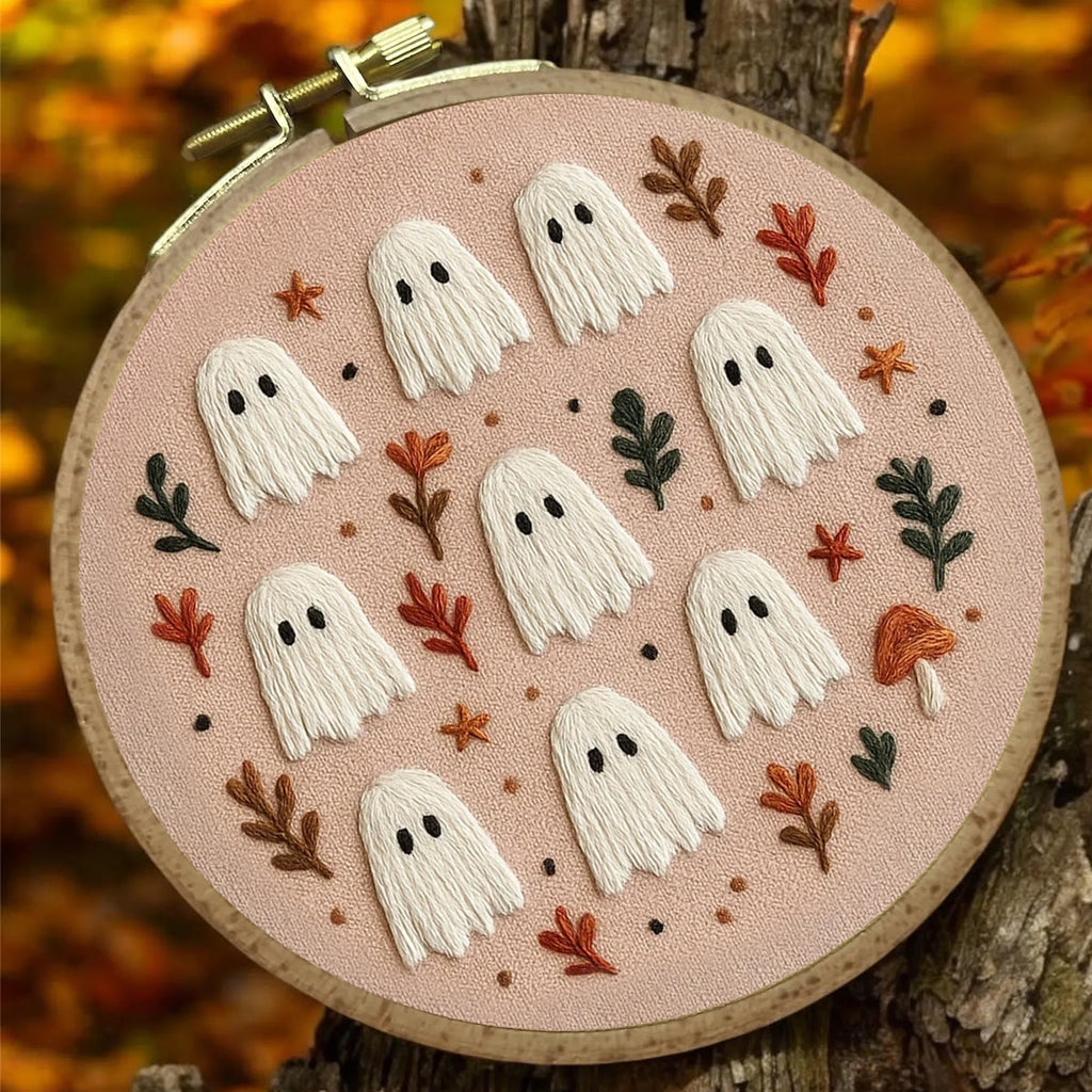 Rubbyoo Embroidery Kit - Cute Halloween Ghosts |  Lovely Holiday Decor - image 1