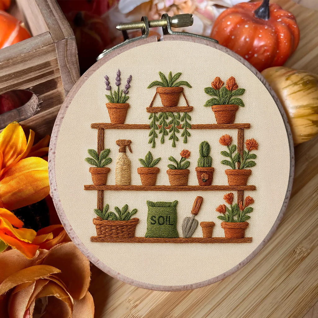 Rubbyoo Embroidery Kit - Potted Plants | Unique Home Decoration - image 8