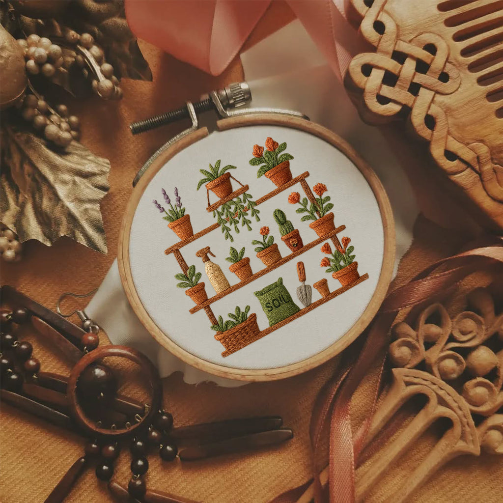 Rubbyoo Embroidery Kit - Potted Plants | Unique Home Decoration - image 3