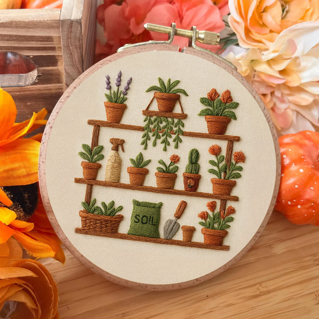 Rubbyoo Embroidery Kit - Potted Plants | Unique Home Decoration - image 10