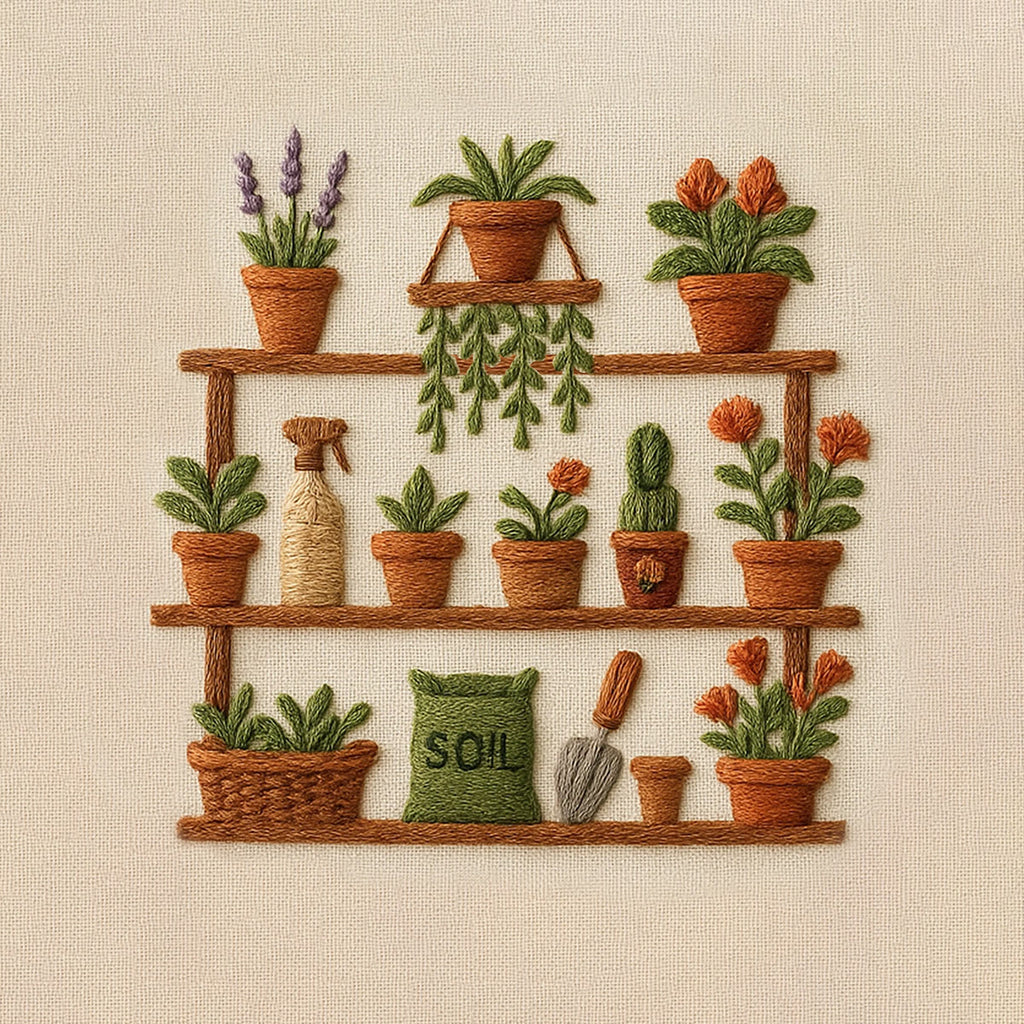 Rubbyoo Embroidery Kit - Potted Plants | Unique Home Decoration - image 6