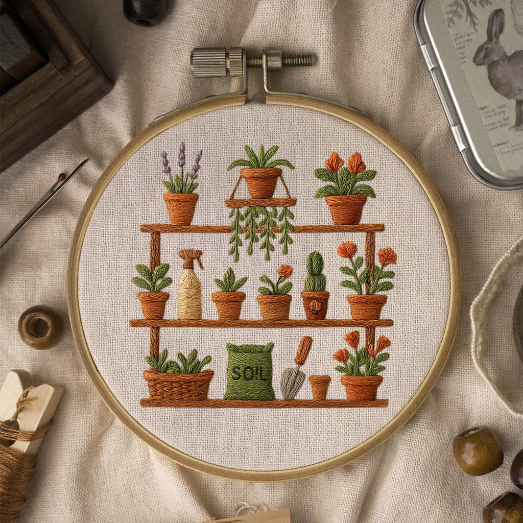Rubbyoo Embroidery Kit - Potted Plants | Unique Home Decoration - image 7