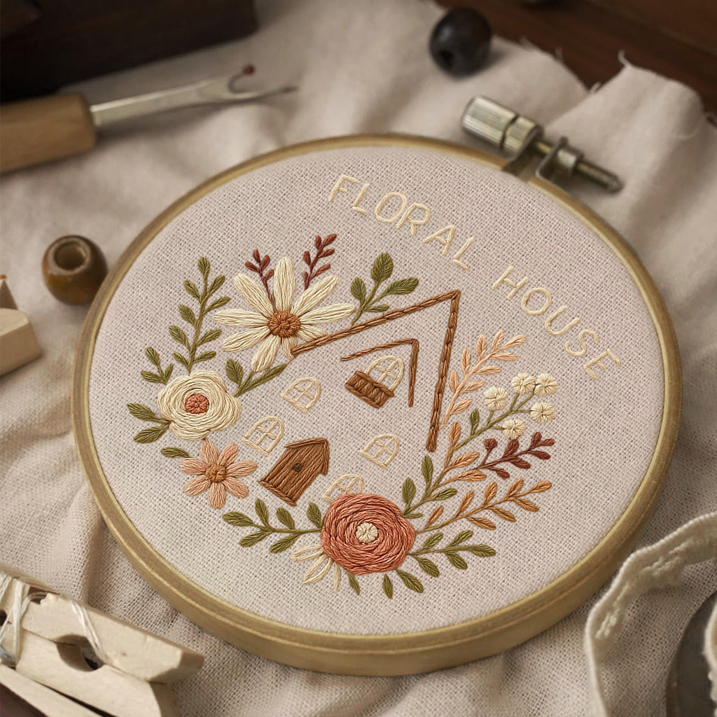 Rubbyoo Embroidery Kit - Floral House | Cozy Stitch Handicraft  - image 6