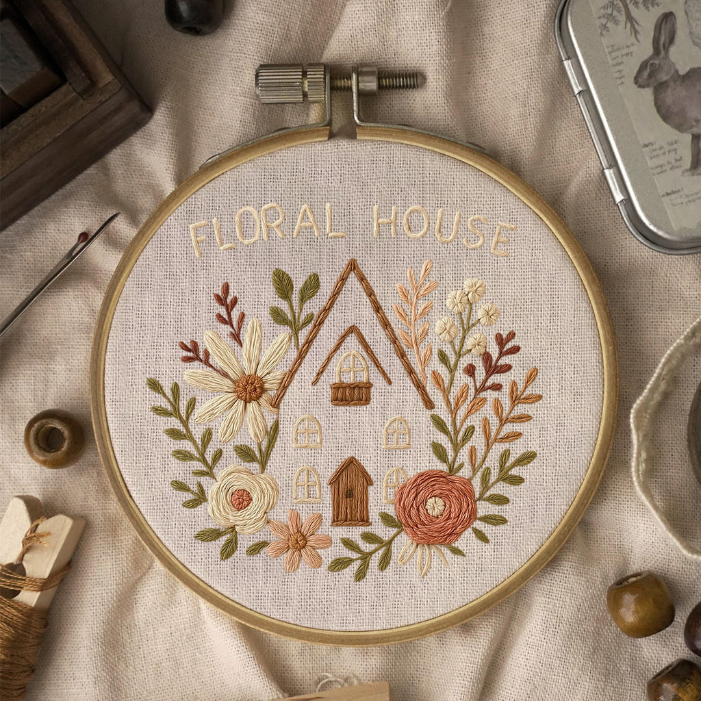 Rubbyoo Embroidery Kit - Floral House | Cozy Stitch Handicraft  - image 5