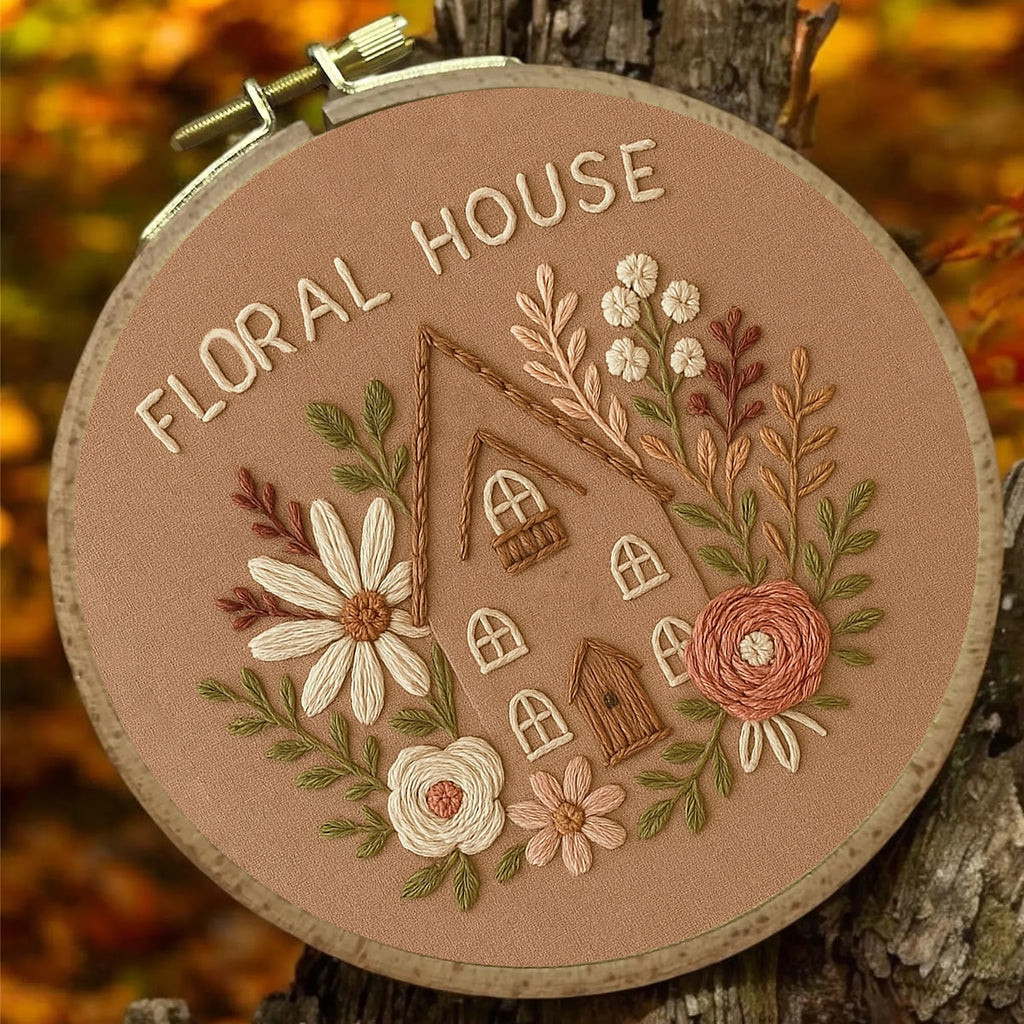 Rubbyoo Embroidery Kit - Floral House | Cozy Stitch Handicraft  - image 1