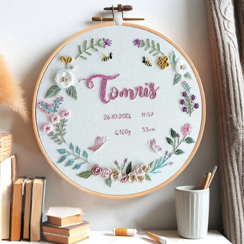 Rubbyoo Embroidery Kit - Meaning Time | Beginner Floral Needlework - image 1