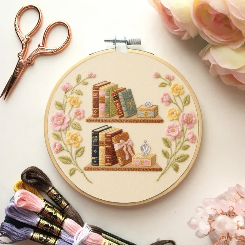 Rubbyoo Embroidery Kit - Exquisite Bookshelf |  Nice Gifts For Crafters - image 1