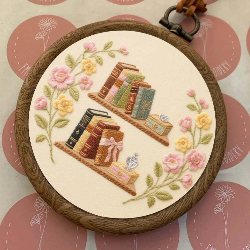 Rubbyoo Embroidery Kit - Exquisite Bookshelf |  Nice Gifts For Crafters - image 3