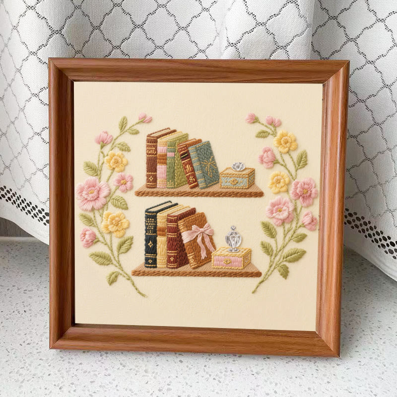 Rubbyoo Embroidery Kit - Exquisite Bookshelf |  Nice Gifts For Crafters - Embroidery Kit Plus An Extra Frame - image 10