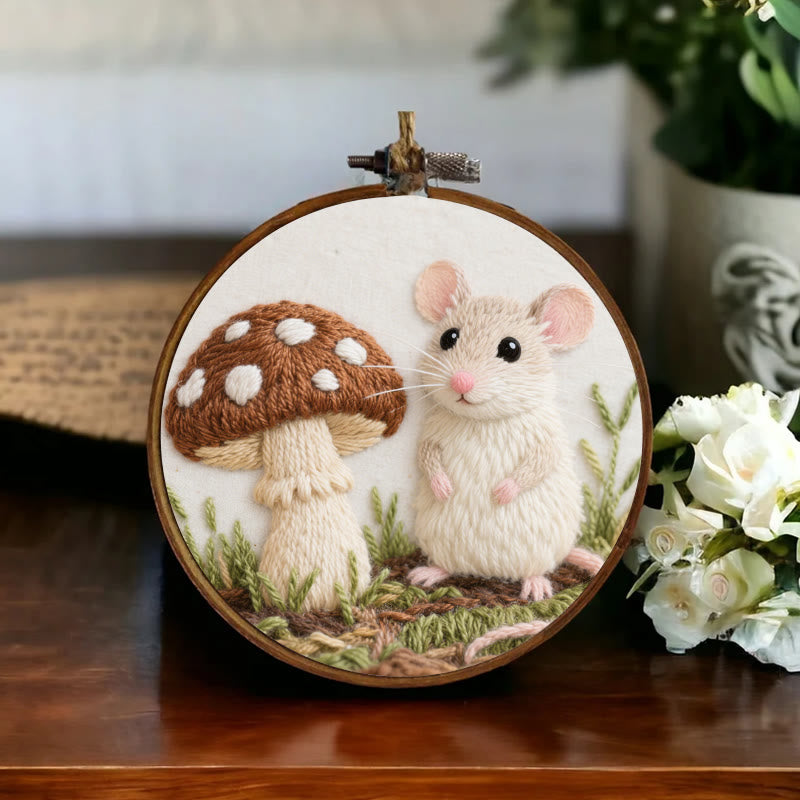 Rubbyoo Embroidery Kit - Mouse And Mushroom | Adorable Needle Work - image 6