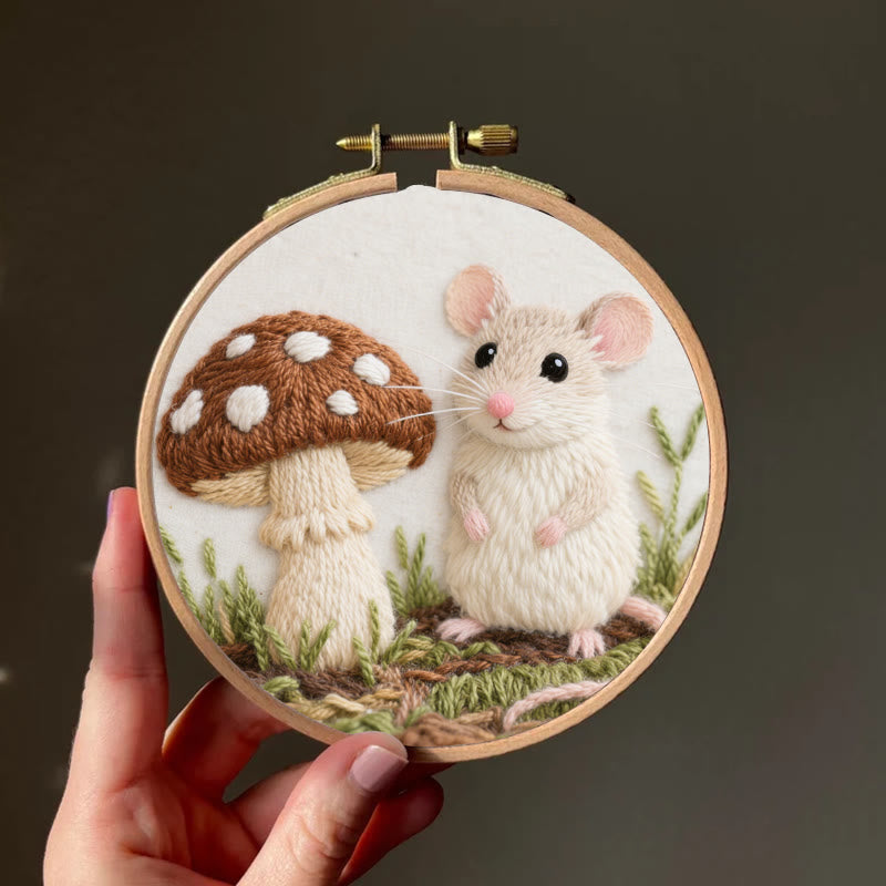 Rubbyoo Embroidery Kit - Mouse And Mushroom | Adorable Needle Work - image 5