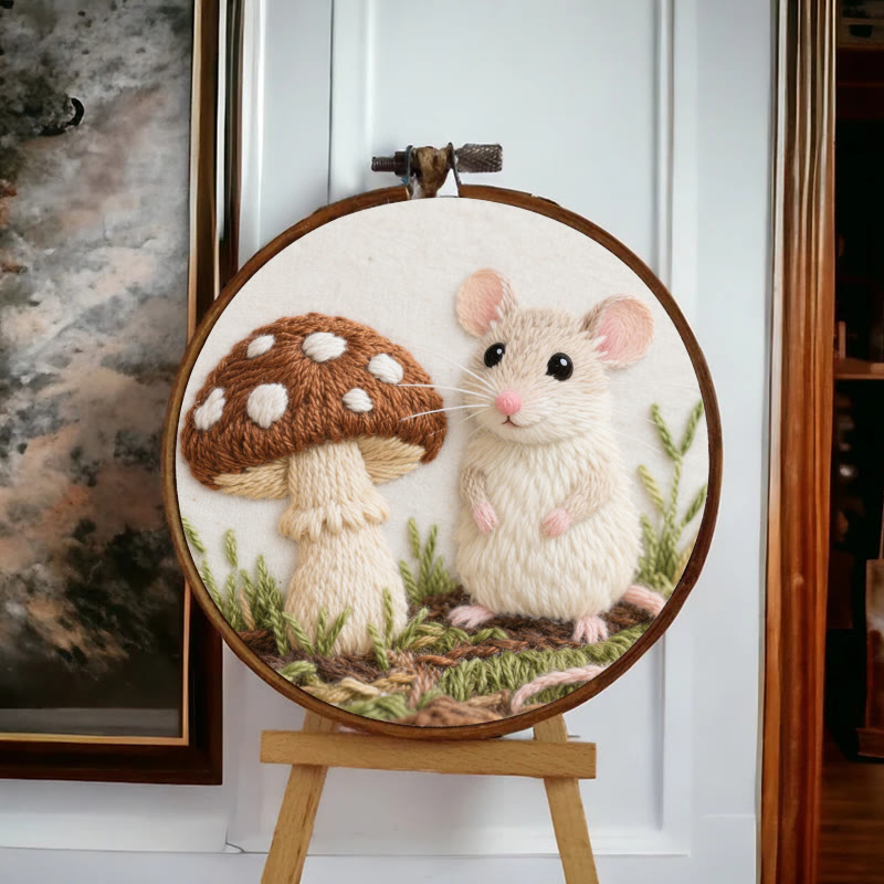 Rubbyoo Embroidery Kit - Mouse And Mushroom | Adorable Needle Work - image 8