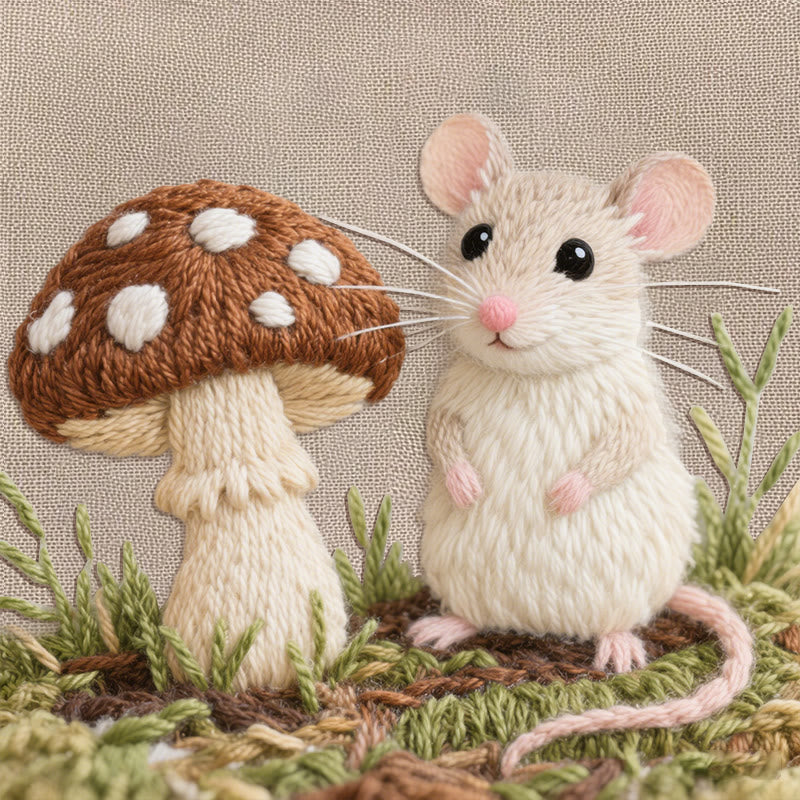 Rubbyoo Embroidery Kit - Mouse And Mushroom | Adorable Needle Work - image 10