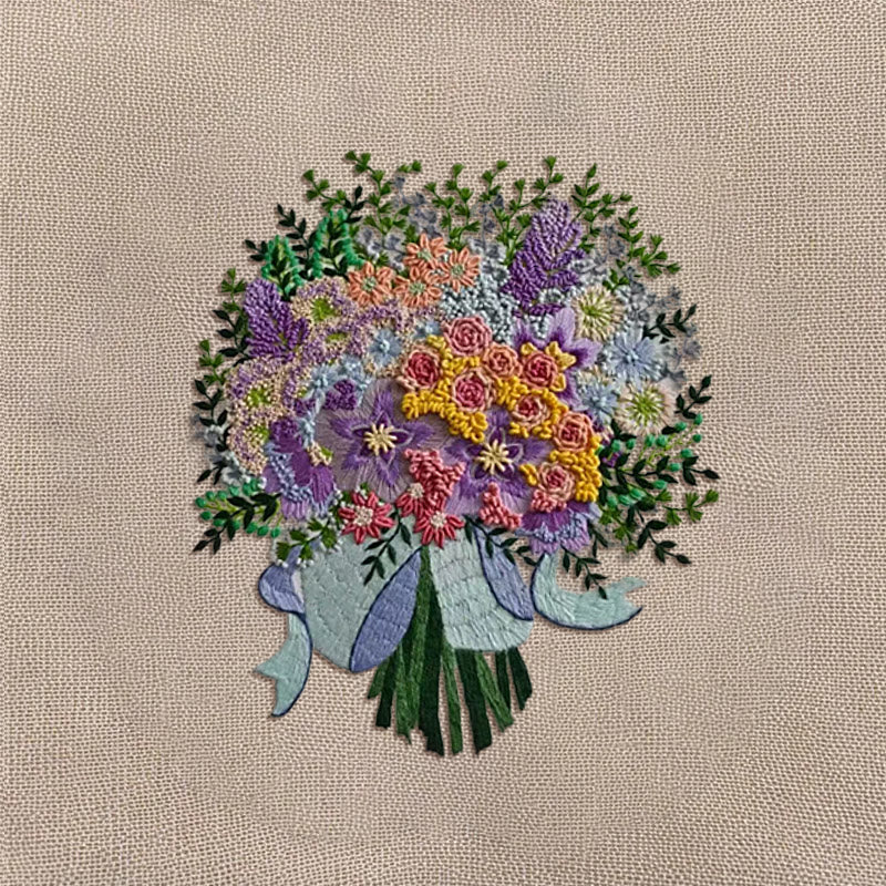 Rubbyoo Embroidery Kit - Colourful Bouquet | Stylish Desk Ornament  - image 9