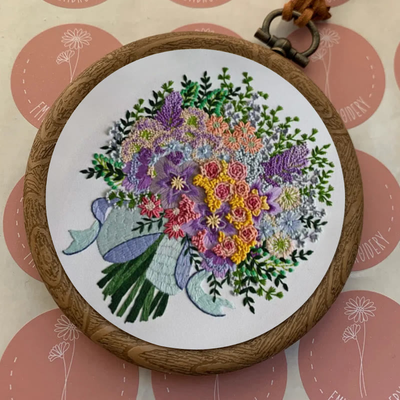 Rubbyoo Embroidery Kit - Colourful Bouquet | Stylish Desk Ornament  - image 7