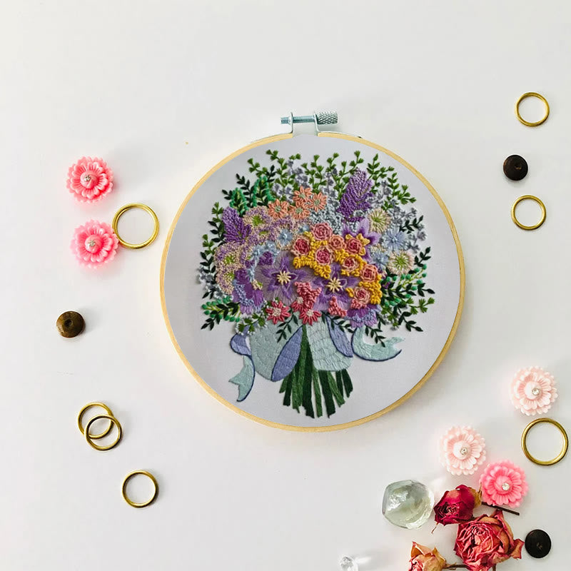 Rubbyoo Embroidery Kit - Colourful Bouquet | Stylish Desk Ornament  - image 6