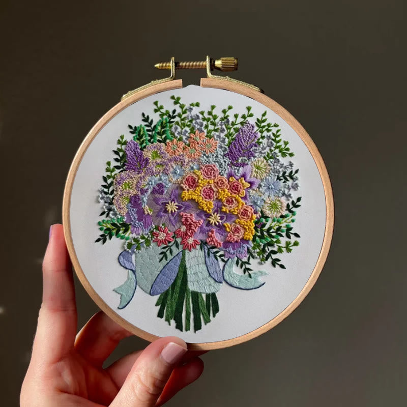 Rubbyoo Embroidery Kit - Colourful Bouquet | Stylish Desk Ornament  - image 8