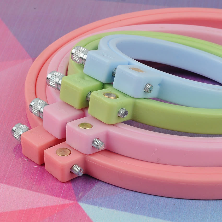 Embroiderey Plastic Frame | 7 Types Embroidered Hoop | Nice Gifts For Handmake Crafter - image 2