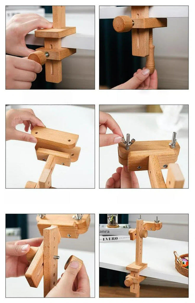 Wooden Embroidery Hoop | 360 Degree Rotating Hoop |  Adjustable Stitching Stand - image 8