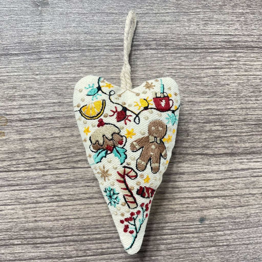  Embroidery Heart Hanging Kits |  Christmas Tree Ornament | Unique Handmade Gifts - Gingerbread man - image 6