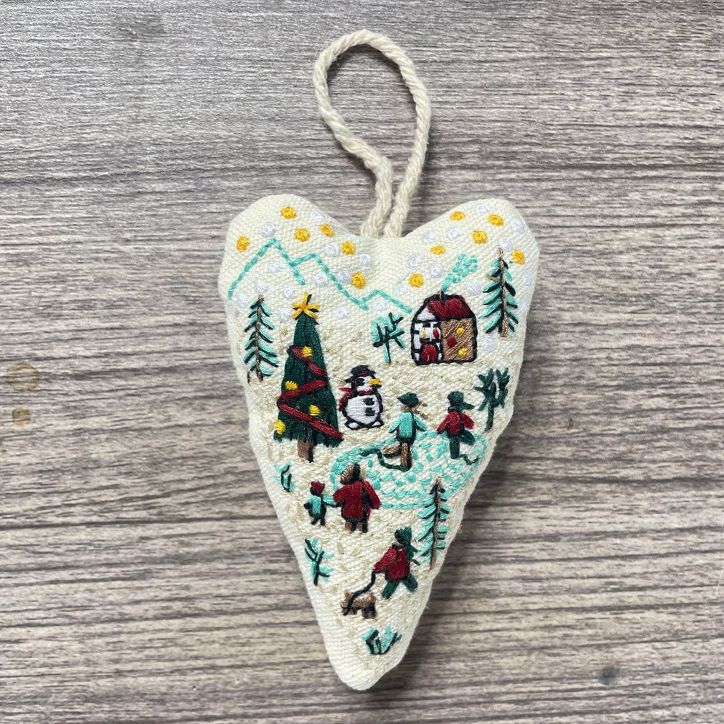  Embroidery Heart Hanging Kits |  Christmas Tree Ornament | Unique Handmade Gifts - Snowman - image 9