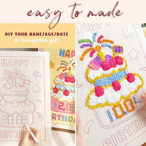  Happy Birthday Punch Needle Kit - Personalized Birthday Gifts | Unique Art Decor  - image 6