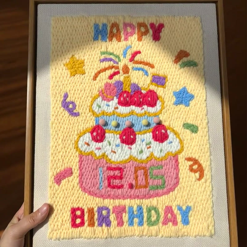  Happy Birthday Punch Needle Kit - Personalized Birthday Gifts | Unique Art Decor  - image 3