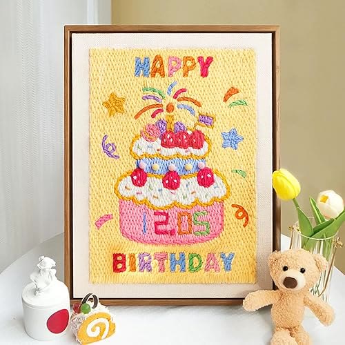  Happy Birthday Punch Needle Kit - Personalized Birthday Gifts | Unique Art Decor  - image 1