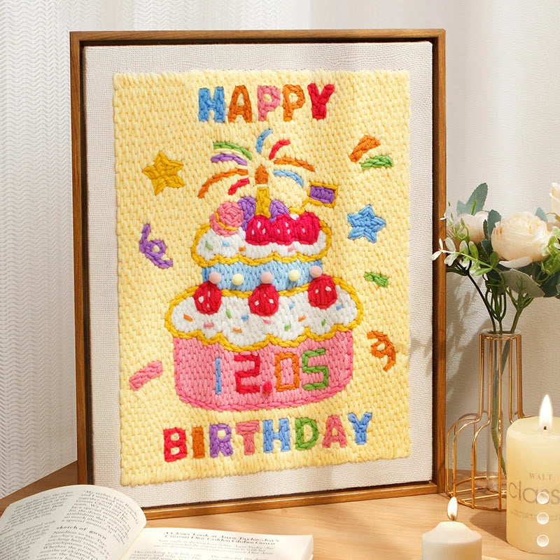  Happy Birthday Punch Needle Kit - Personalized Birthday Gifts | Unique Art Decor  - image 2