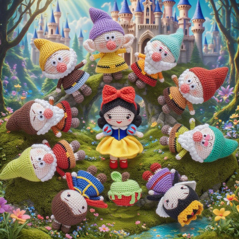 Diy Handmade Princess And Little Dwarfs Crochet Kit - Special Crochet Accessories | Perfect Gifts For Kids - image 0