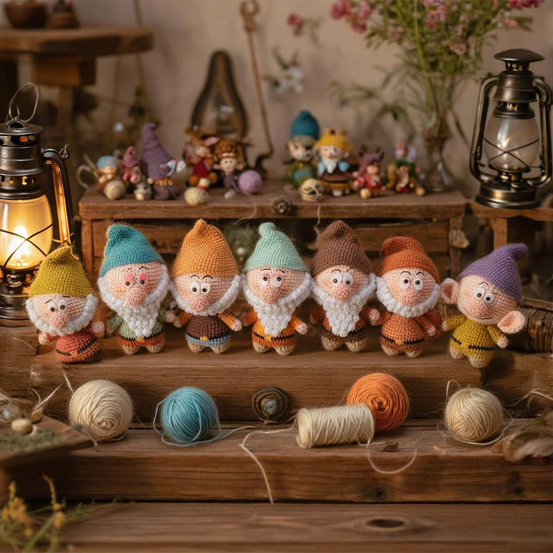 Diy Handmade The Seven Dwarfs Crochet Kit - Attractive Needle Toy | Personalized Birthday Handicraft - image 1