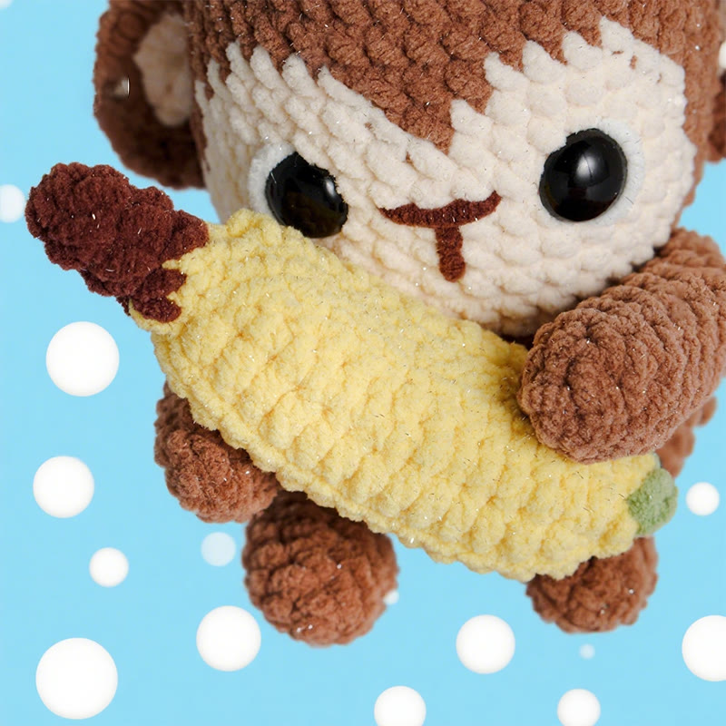 Diy Handmade Little Monkey Crochet Kit - Animal Sewing Craft | Starter Needle Set - image 4