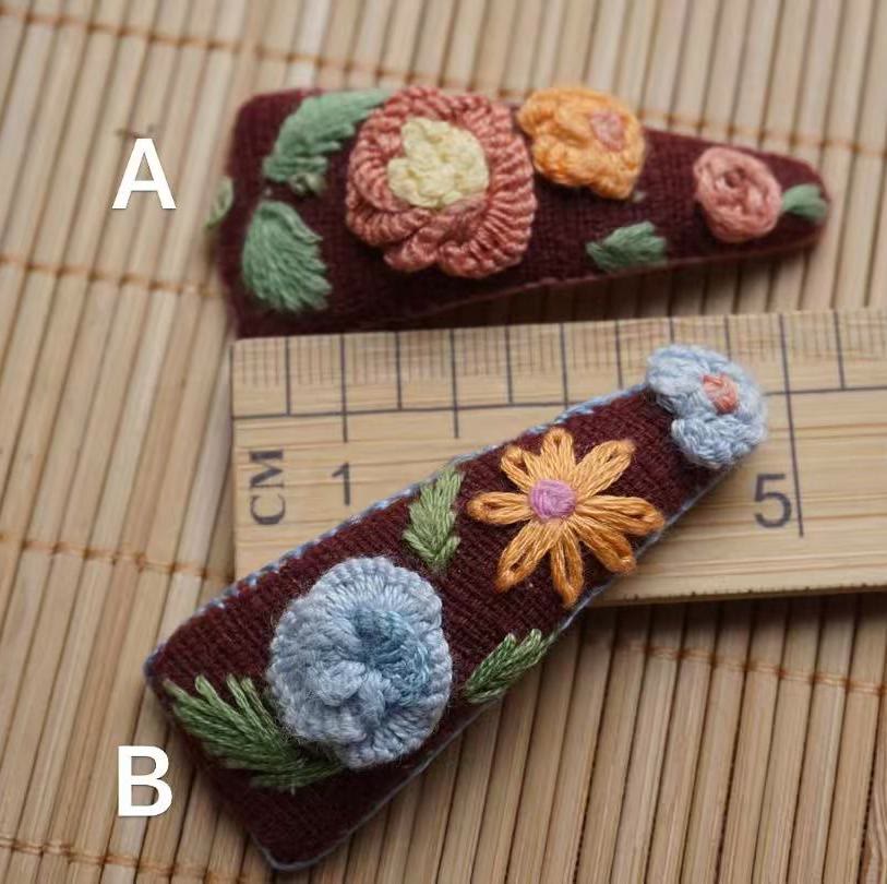 Rubbyoo Embroidered Hair Clips - Floral Hair Clips  | Nice Gifts For Her - 34B - image 9