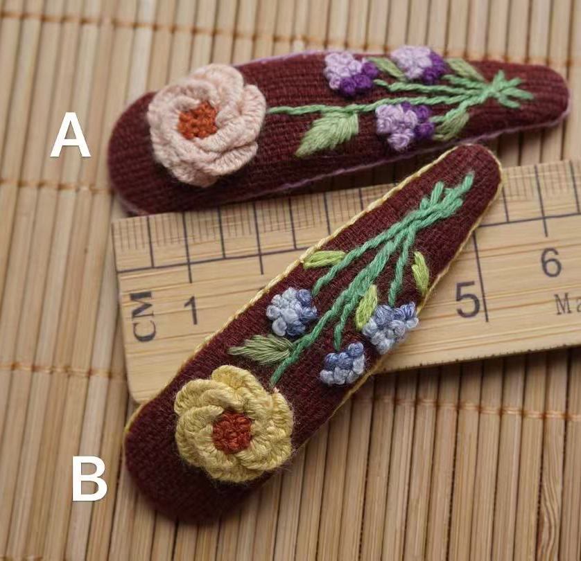 Rubbyoo Embroidered Hair Clips - Floral Hair Clips  | Nice Gifts For Her - 33B - image 8